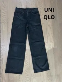 ワイドパンツ　レディース　UNIQLO ブラック　デニムパンツ　ユニクロ