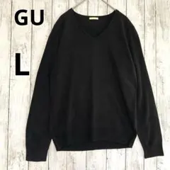 vネック長袖ブラック