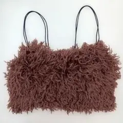 【野251】LILY BROWN バックリボン ファーライクビスチェ ブラウン