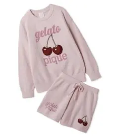 ジェラートピケ べビモコチェリージャガードプルオーバー&ショートパンツセット