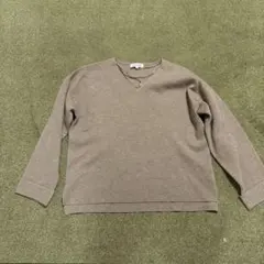 CLOSHI グレー Vネック 長袖ニット LL