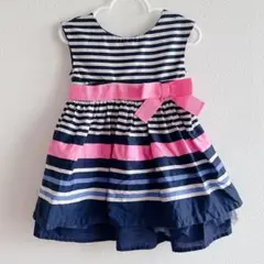 カーターズ　carters ワンピース　ボーダー　リボン　ネイビー　2t