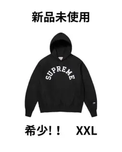メッキー初期SUPREME×Championブラックスウェット 刺繍 90's 青刺繍タグ チャンピオン ロゴ刺繍 前Vスウェット 黒 表記