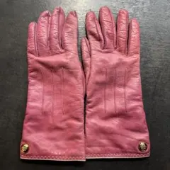 美品✳︎COACH コーチ　本革×カシミヤ　セミロンググローブ