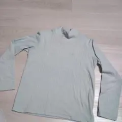 ミントグリーン 長袖カットソー ハイネック