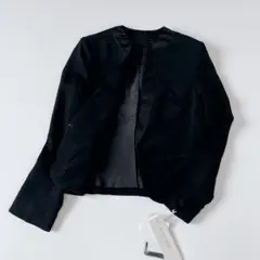 未使用品✨ノーカラージャケット　フォーマル　ブラック　冠婚葬祭