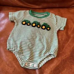 トラクター刺繍 ボーダー ロンパース 3-6mのサムネイル