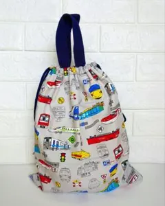 (ハンドメイド)体操服袋　お着替え袋　新幹線　電車　巾着
