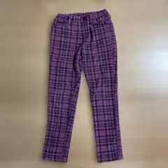 紫系チェック柄 長ズボン