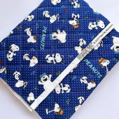 ピーナッツ スヌーピー SNOOPY キルティング生地 布 ブルー 青 ネイビー