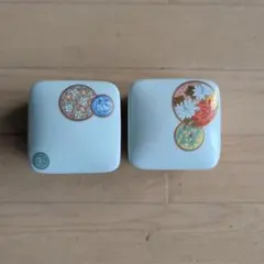 2619 深川製磁  金彩雲鶴図  蓋物  ボンボニエール 大小 菓子器　2客 2619 深川製磁 金彩雲鶴図 蓋物 ボンボニエール 大小 菓子器 2客