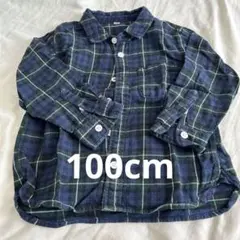 チェック柄フランネル長袖シャツ 100cm