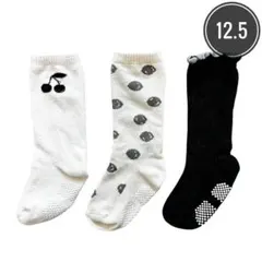 匿名配送❤️ベビー ロング 靴下 柄付き 12.5cm 3点セット