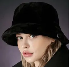 【新品未使用】VARZAR ブラック ファー バケットハット サイズFREE