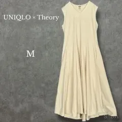 ユニクロ セオリー【M】ウルトラストレッチフレアロングワンピース アイボリー