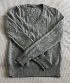 UNIQLO カシミヤグレー Vネック セーター XS