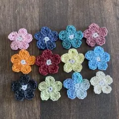 92 ハンドメイド　お花モチーフ かぎ針編み　レース編み　かぎ編み