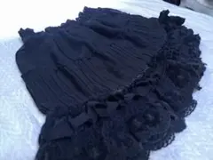 axes femmeフリル付き黒ミニスカート
