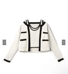 GRL配色ショート丈カーディガンXタンクトップニットアンサンブル[ac2074]