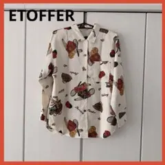 値下げ！ETOFFER エトフ テニス柄シャツ 11R 長袖
