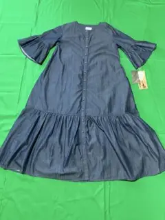 新品・未使用☆ Respec Denimフレアスリーブ ロングワンピース