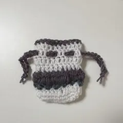 編み物 ハンドメイド 巾着袋 チューリップ AirPodsケース 紫 小物