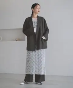 LOWRYSFARM メランジツイルジャケット/ チャコールグレー