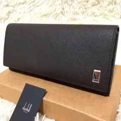 【未使用保管品】ダンヒル 長財布 お札 カードケース レザーブラウン