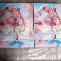 桜ミク　AMPフィギュア　桜ドレス　2体セット