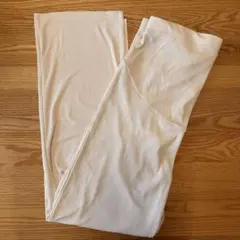 マタニティ　リブワイドパンツ　アイボリー　XL