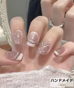 Shein ネイルチップ マグネット ピンク フレンチガーリー