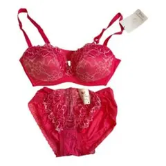 ワコール ピンク レース ブラジャー ショーツセット (C70.Mサイズ）