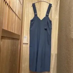 【GWセール】ダークグレー Vネック サロペットLサイズ