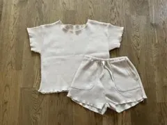 韓国子供服　ワッフル　Tシャツ　セットアップ