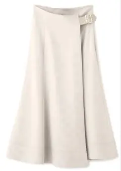 即発送 ミラ オーウェン フレアロングスカート 巻きスカート風 スリットスカート