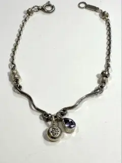 ヴィンテージのシルバーブレスレットアメジストSV925　silver925