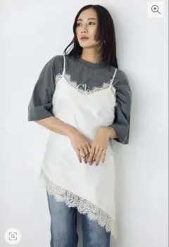 AZUL BY MOUSSY レースサテンアシメキャミソールのサムネイル