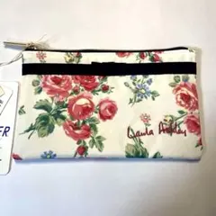 Laura Ashley バンチェッドロージズ柄　フラットポーチ レディ