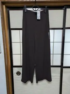 UNIQLO クレープジャージーストレートパンツ Mサイズ ダークブラウン