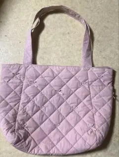 青木美沙子　しまむら　リボン キルティング トートバッグ ピンク