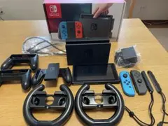 Nintendo Switch 本体、microSD 128GB、ハンドル2個