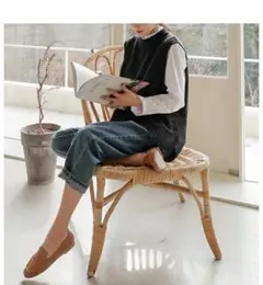 ニットベスト トップス 重ね着 サイドボタン トップス 体型カバー