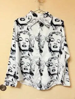 マリリン・モンロー プリント 長袖シャツ