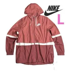 Nike 機能素材　フード付きウィンドブレーカー スモーキーレッドL