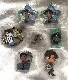 名探偵コナン　服部平次　アクリルキーホルダー　ラバーストラップ　７個