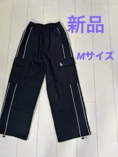 【新品】カーゴパンツ ブラック サイドラインLA サイズM ウエストゴム