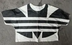 adidas ホワイト ブラック ストライプ Tシャツ