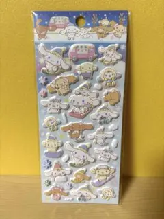 シナモロールふわふわシール　ゆきあそび