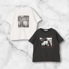 NICOLE white フォトプリントTEE Tシャツ 白系グレー系2枚