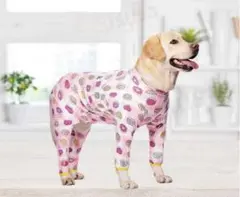 大型犬服　ドーナツ柄　ロンパース　犬服